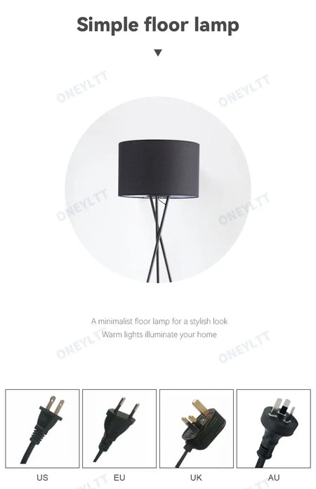 Floor Lamp - Scandinavian Fabric Led Tripod Design Light SW-36210347 - SWEET-LIGHTS