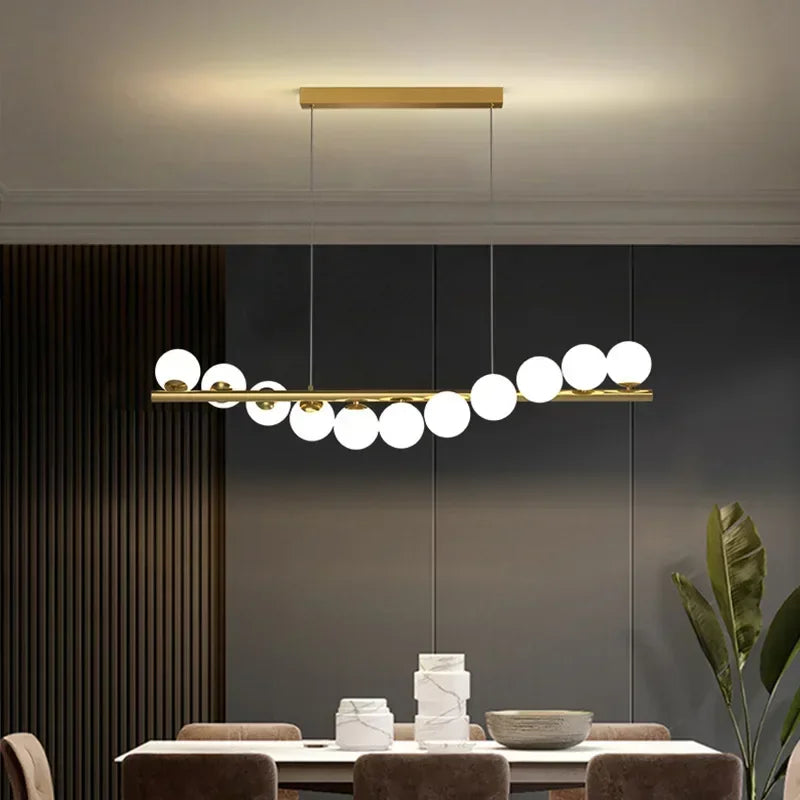 Pendant Light - Modern Led Long Ceiling Chandelier Glass Balls Dining Room Kitchen Hanging Lamp SW-36210345 - SWEET-LIGHTS