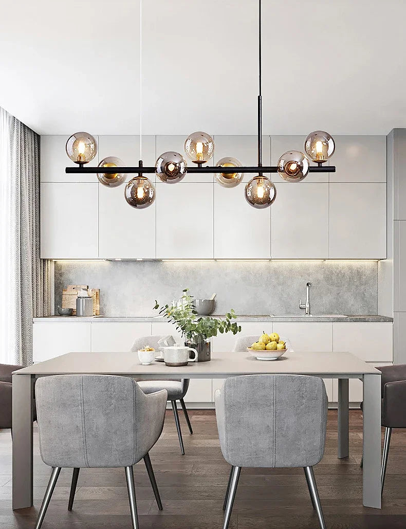 Pendant Light - Modern Long Dining Room Chandelier Glass Ball Lampshade Light Over The Table Kitchen Office Pendant Lamp Home Decor Luminaires SW-36210789 - SWEET-LIGHTS