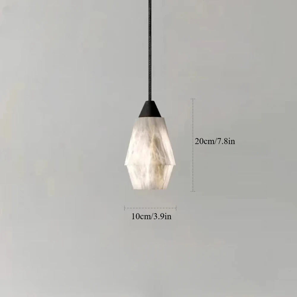 Pendant Light - Natural Marble Alabaster Copper Chandelier SW-36210349 - SWEET-LIGHTS