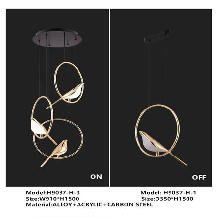 Pendant Light - BUNNY Nordic Postmodern Round LED Bird Light SW-36210789 - SWEET-LIGHTS