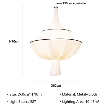 Pendant Light - Japanese Retro Wabi Sabi Cloth Chandelier Home Pendant Lights Room Decor SW-36210578 - SWEET-LIGHTS