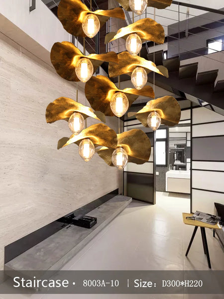 Pendant Light - Lotus Leaf Minimalist Hammered Brass Lamp SW-36210345 - SWEET-LIGHTS