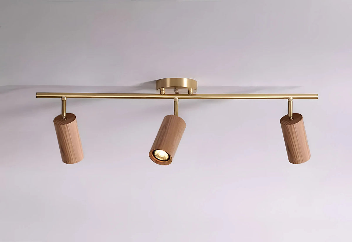 Spotlight - Walnut Wood Brass Spotlight Ceiling Light Fixture for Living Room, Dining Room, Kitchen Island, Corridor, Bedroom SW-36210436 - SWEET-LIGHTS