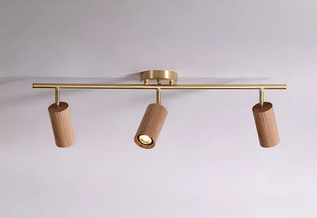 Spotlight - Walnut Wood Brass Spotlight Ceiling Light Fixture for Living Room, Dining Room, Kitchen Island, Corridor, Bedroom SW-36210436 - SWEET-LIGHTS