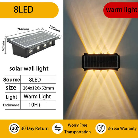 Outdoor Light - Wall Lamp Led House Solar Waterproof Up And Down Lighting Garden Exterior SW-36210457 - SWEET-LIGHTS