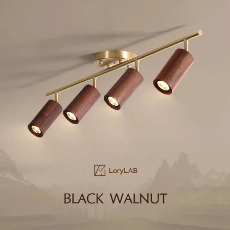 Spotlight - Walnut Wood Brass Spotlight Ceiling Light Fixture for Living Room, Dining Room, Kitchen Island, Corridor, Bedroom SW-36210436 - SWEET-LIGHTS