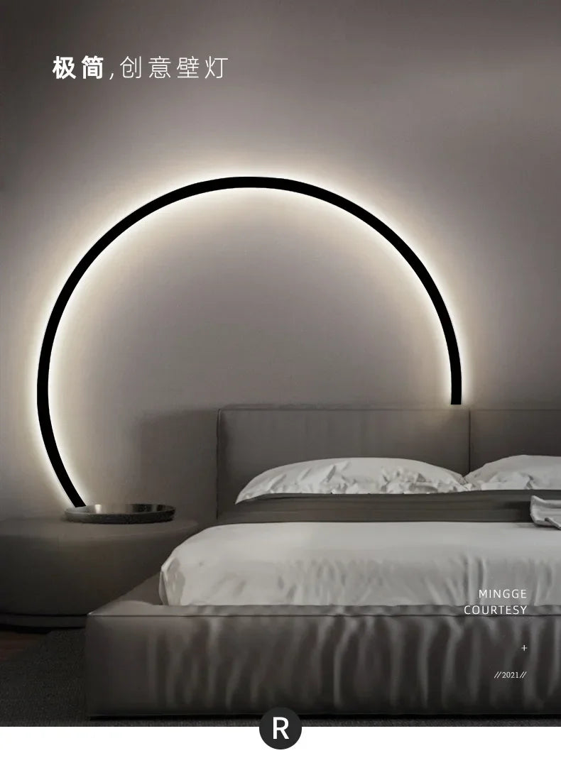 Wall Light - Minimalist Circle Background LED Wall Lamp Indoor Decor Living Room Wall Sconces Bedside Lighting SW-36210456 - SWEET-LIGHTS