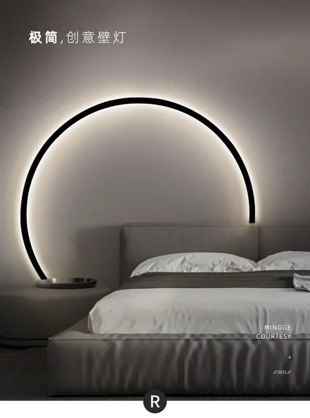 Wall Light - Minimalist Circle Background LED Wall Lamp Indoor Decor Living Room Wall Sconces Bedside Lighting SW-36210456 - SWEET-LIGHTS