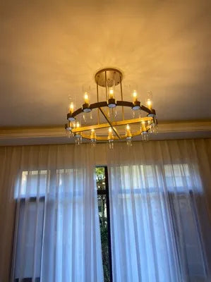 Pendant Light - Retro American Chrome Black Gold LED Chandelier Lighting Fixtures For Foyer SW-36210458 - SWEET-LIGHTS