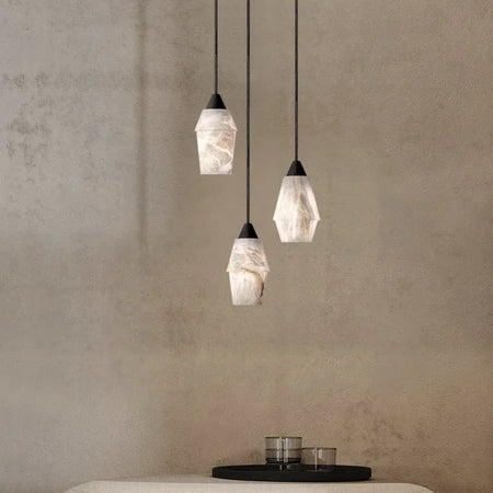 Pendant Light - Natural Marble Alabaster Copper Chandelier SW-36210349 - SWEET-LIGHTS
