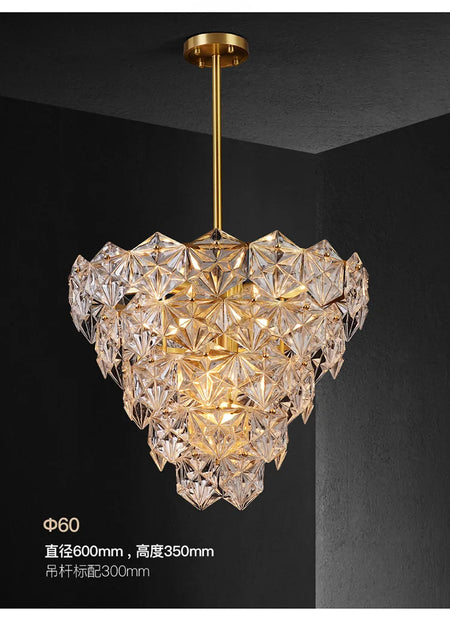 Chandelier - Modern Snow Glass Luxury for High-End Villa SW-36210478 - SWEET-LIGHTS
