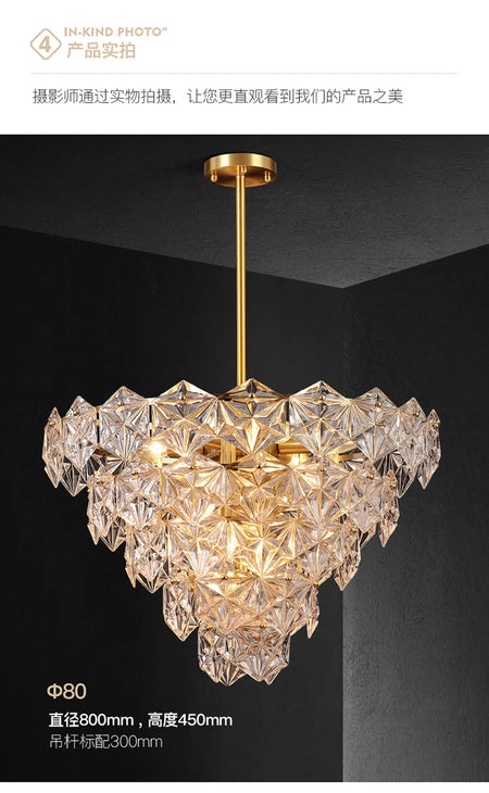 Chandelier - Modern Snow Glass Luxury for High-End Villa SW-36210478 - SWEET-LIGHTS