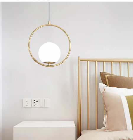 Pendant Light - Modern Glass Ball LED Hanging Lamp Brass Black Chrome SW-36210347 - SWEET-LIGHTS