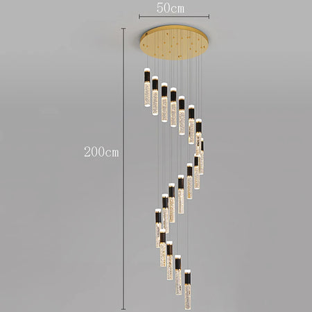 Pendant Light - Modern Crystal Stair Chandelier LED Indoor Lighting SW-36210457 - SWEET-LIGHTS