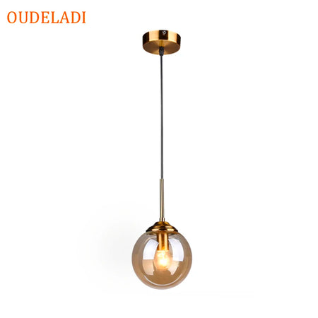 Pendant Light - Nordic Metal Ring Glass Ball Hanging Lamp SW-36210345 - SWEET-LIGHTS