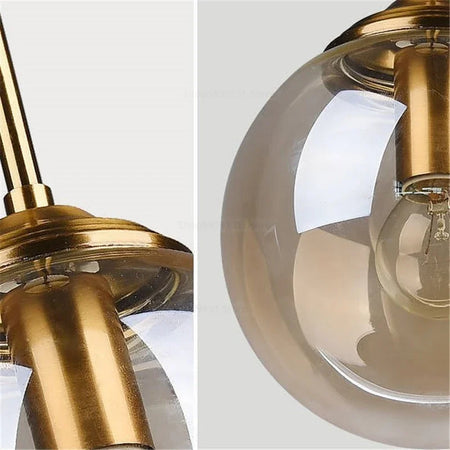 Pendant Light - Nordic Gray Glass Ball Island Pendant Lamp SW-36210678 - SWEET-LIGHTS