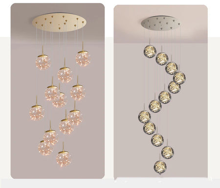 Pendant Light - Modern Led Chandelier Glass Ball Dimmable for Staircase Living Room SW-36210345 - SWEET-LIGHTS