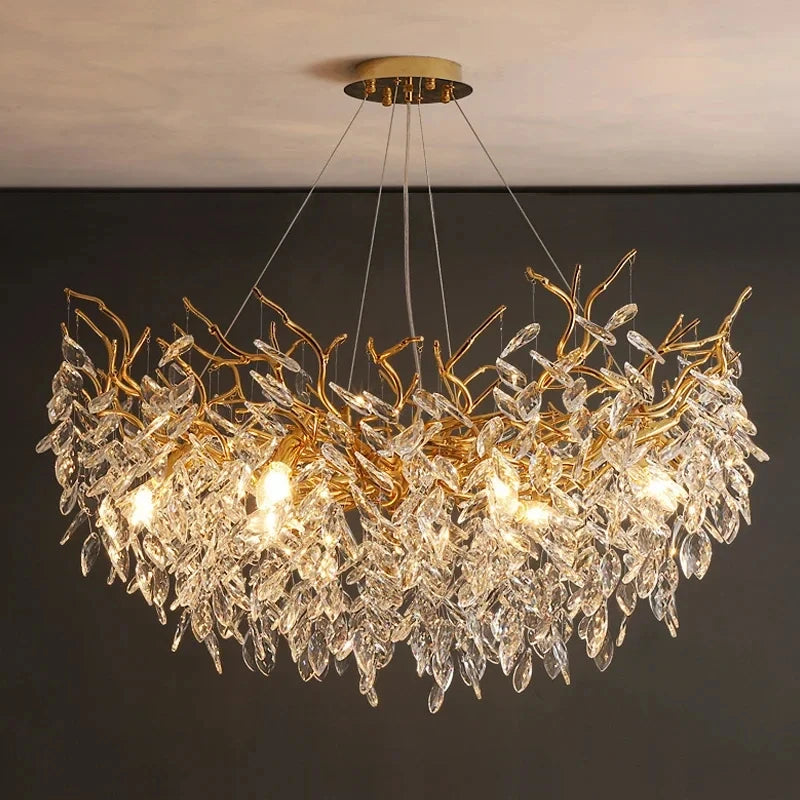 Chandelier - Luxury Gold Crystal LED Pendant Lamp Indoor Villa Lighting SW-36210457 - SWEET-LIGHTS