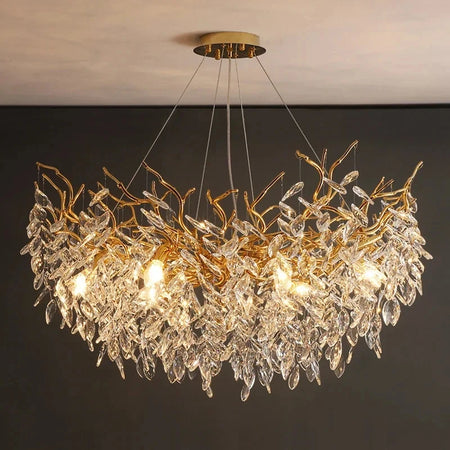 Chandelier - Luxury Gold Crystal LED Pendant Lamp Indoor Villa Lighting SW-36210457 - SWEET-LIGHTS