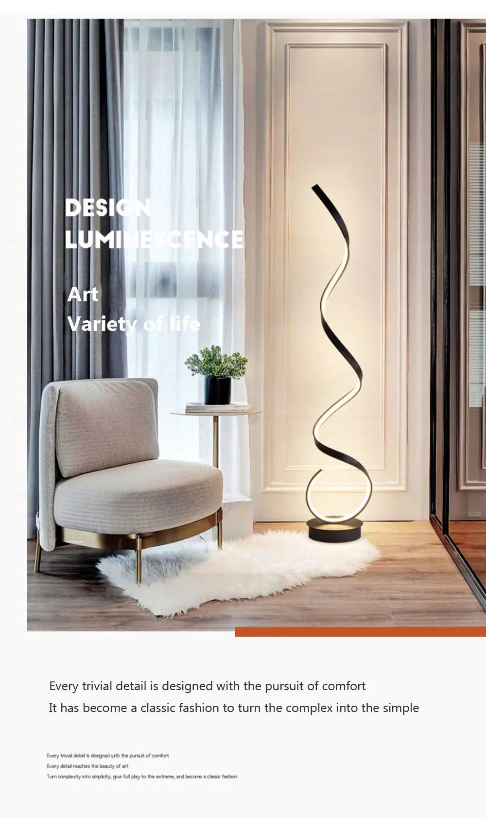 Floor Lamp - Modern LED Strip Minimalist Black White Light SW-36210457 - SWEET-LIGHTS