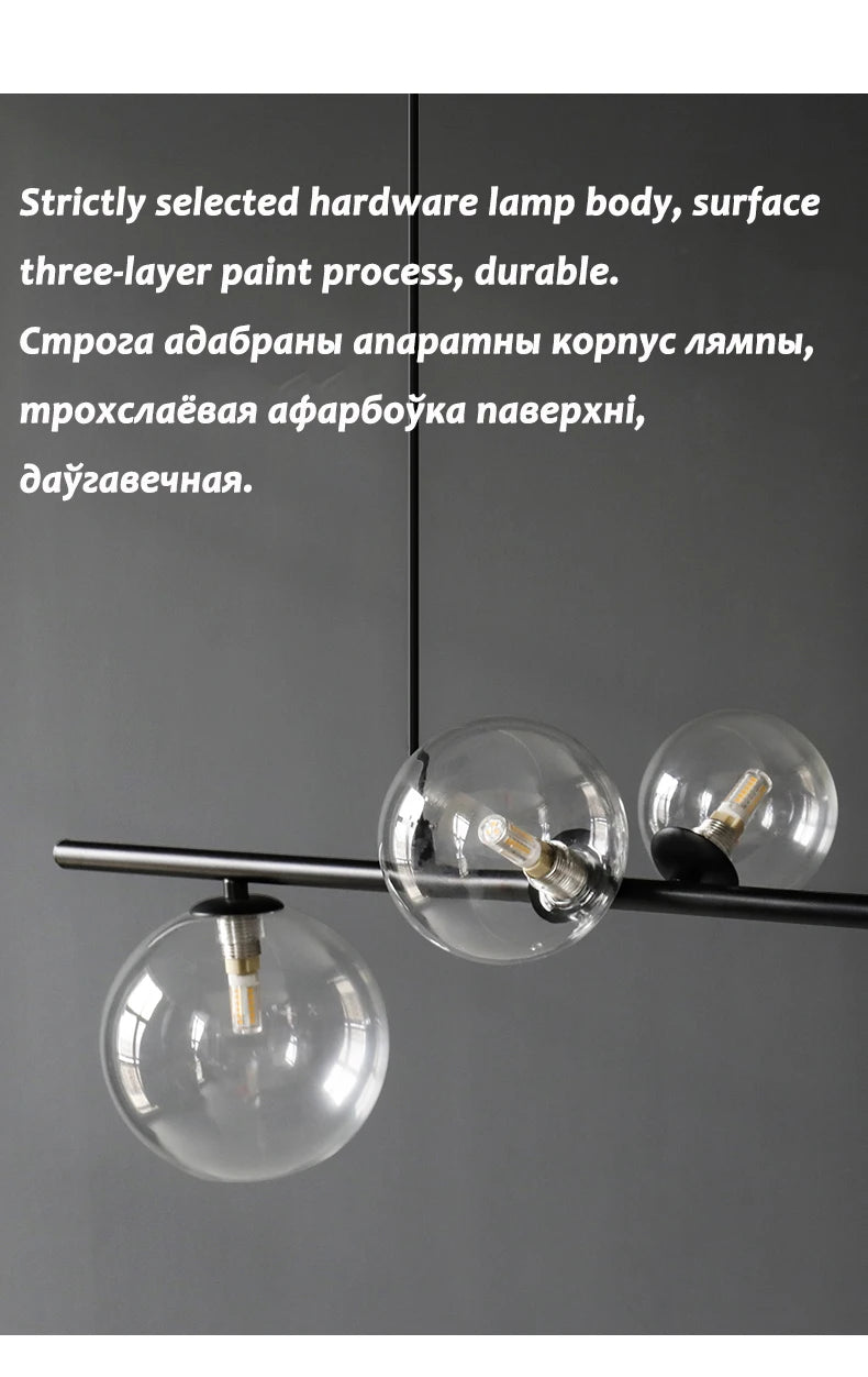 Pendant Light - Nordic LED Chandelier Clear Glass Ball Art Decor SW-36210457 - SWEET-LIGHTS