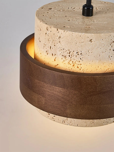 Pendant Light - Led Pendant Lamp Bedroom Chandelier Small Stone Wood Walnut Hanging Fixture SW-36210345 - SWEET-LIGHTS