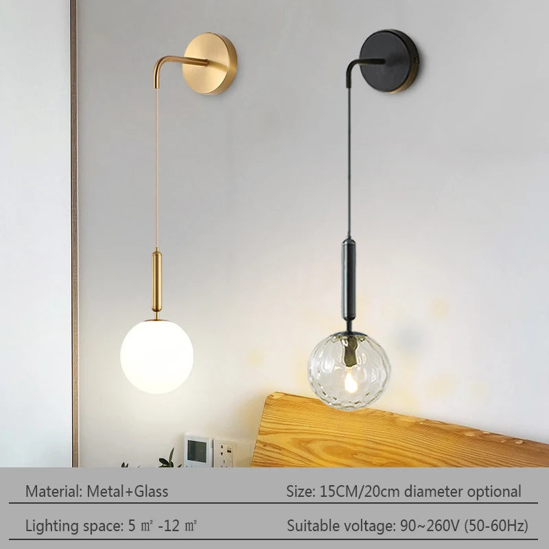 Wall Light - Nordic 2.4G Remote Control Dimming Black/Gold Lamp SW-36210345 - SWEET-LIGHTS