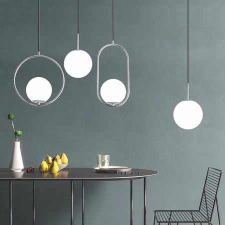 Pendant Light - Modern Glass Ball LED Hanging Lamp Brass Black Chrome SW-36210347 - SWEET-LIGHTS