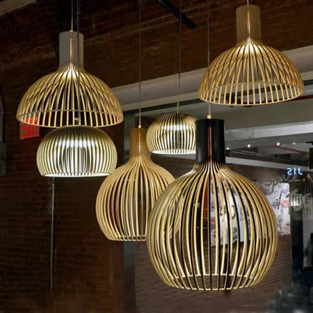 Pendant Light - Wood Bird Cage Lamp for Kitchen Island SW-36210458 - SWEET-LIGHTS