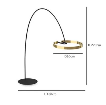 Floor Lamp - Italian Arc Gold Black LED Fishing Ring Light SW-36210829 - SWEET-LIGHTS