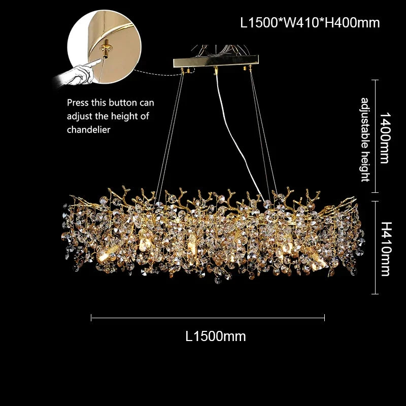 Chandelier - Luxury Gold Crystal Pendant Light for Dining Room SW-36210347 - SWEET-LIGHTS