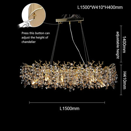 Chandelier - Luxury Gold Crystal Pendant Light for Dining Room SW-36210347 - SWEET-LIGHTS