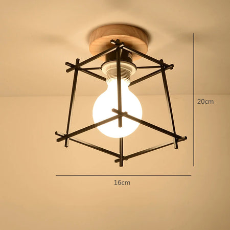 Ceiling Light - Modern Glass Lamp with Wooden Frame for Living Room Dining Kitchen SW-36210457 - SWEET-LIGHTS