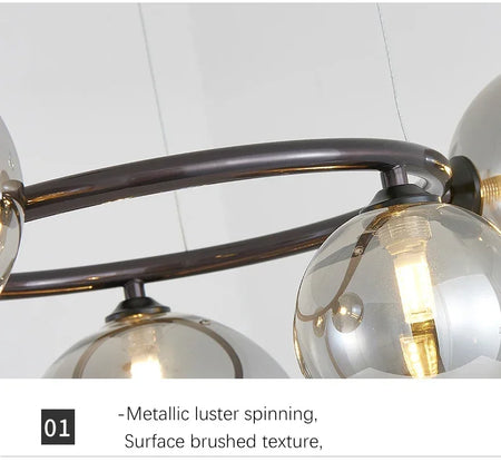 Pendant Light - Magic Beans Chandelier Smoke Grey Glass SW-36210789 - SWEET-LIGHTS