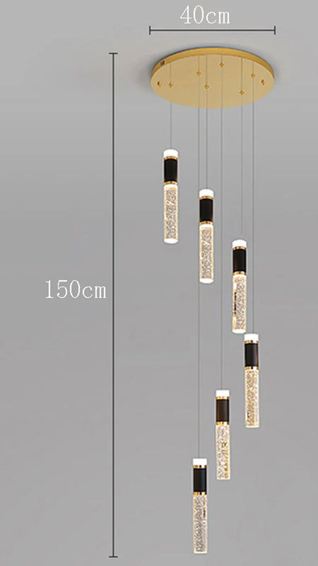Pendant Light - Modern Crystal Stair Chandelier LED Indoor Lighting SW-36210457 - SWEET-LIGHTS