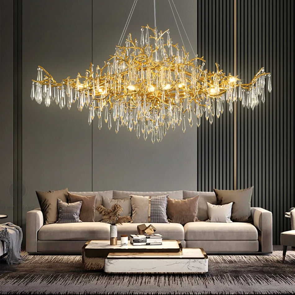 Chandelier - Modern Luxury Crystal Chandelier Gold For Kitchen Dining Living Room Bedroom SW-36210458 - SWEET-LIGHTS