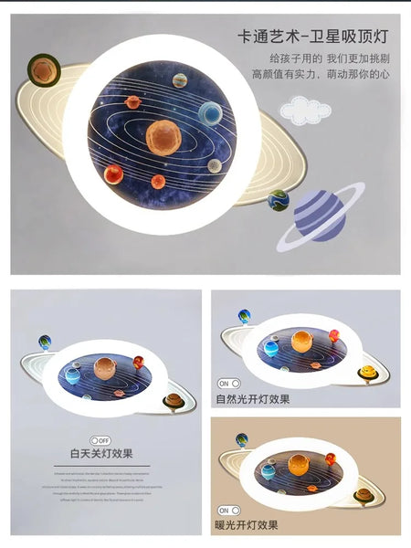 Children Lighting - Children's Room Ceiling Lamp Space Planet Eye Protection Light SW-36210347 - SWEET-LIGHTS