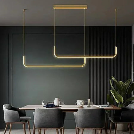 Pendant Light - Modern LED Strip Chandelier Gold Indoor Lamp SW-36210345 - SWEET-LIGHTS