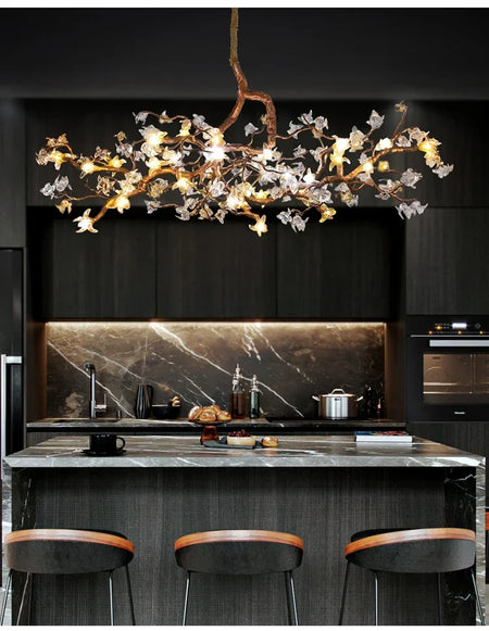 Chandelier - Style Vintage Copper Flower LED Light SW-36210458 - SWEET-LIGHTS