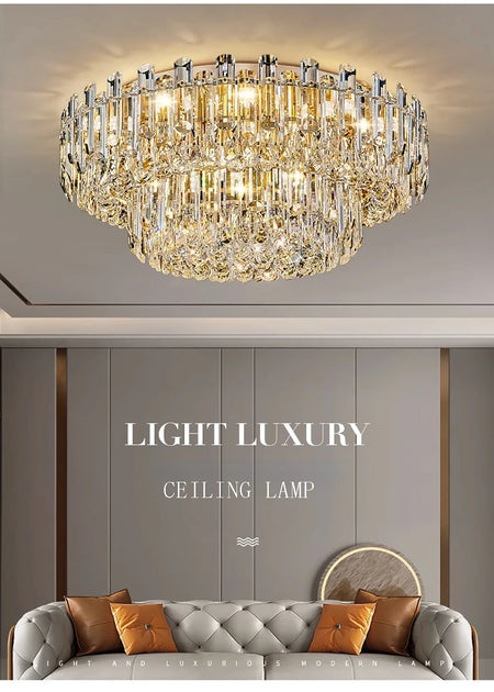 Chandelier - Modern Luxury Clear Amber Crystal Ceiling Lamp Elegant LED Lighting SW-36210234 - SWEET-LIGHTS