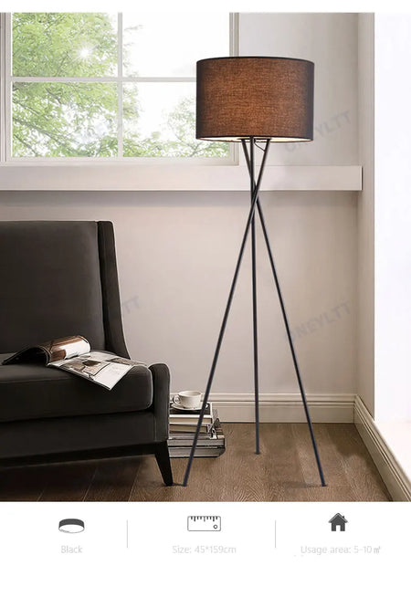 Floor Lamp - Scandinavian Fabric Led Tripod Design Light SW-36210347 - SWEET-LIGHTS