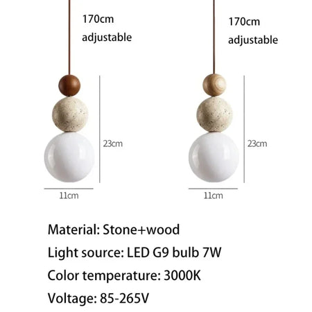 Pendant Light - Luma Cream Yellow Travertine Stone Lamp SW-36210324 - SWEET-LIGHTS