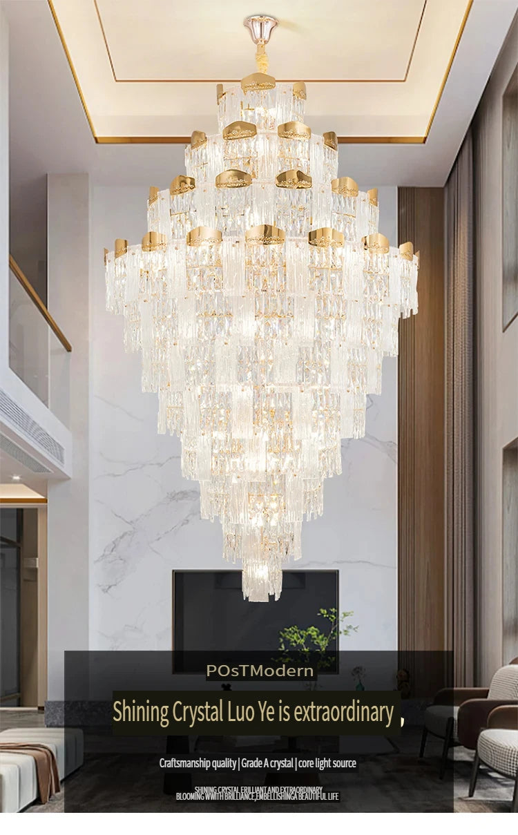 Chandelier - French Duplex High-End Crystal Lights For Luxury Living Room SW-36210789 - SWEET-LIGHTS