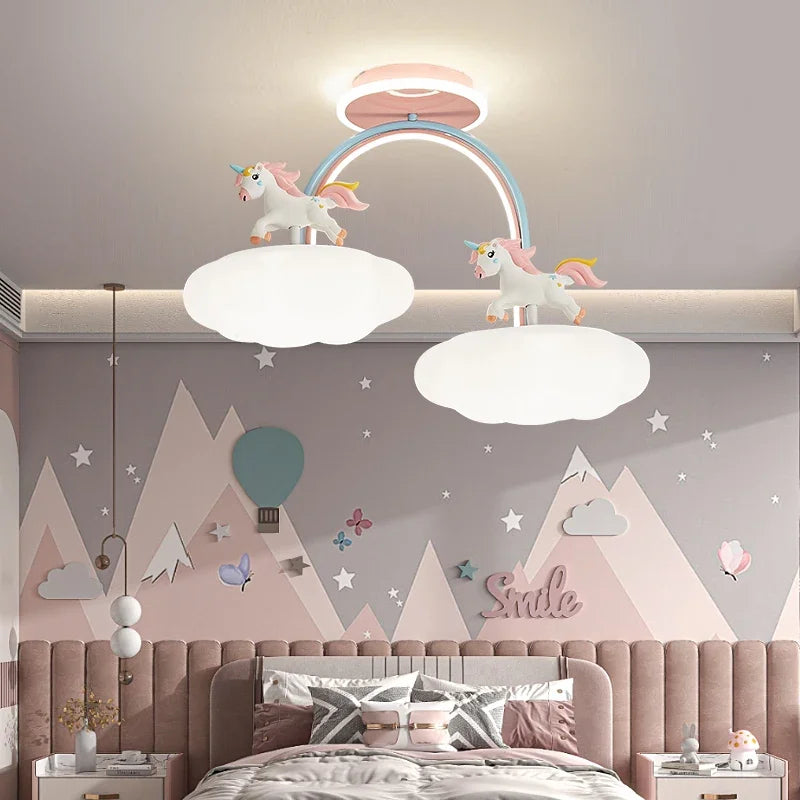Children Lighting - Nordic Child Unicorn Ceiling Light Dimmable for Girl Bedroom Nursery Home Decor SW-36210458 - SWEET-LIGHTS