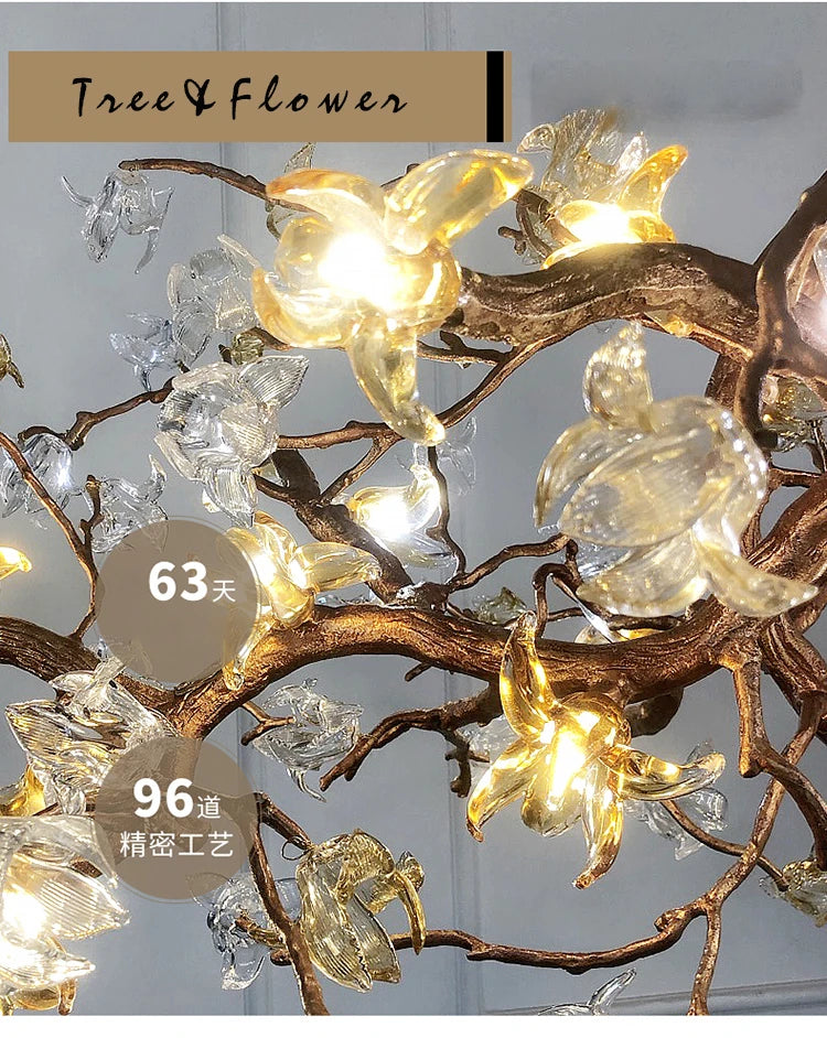 Chandelier - Style Vintage Copper Flower LED Light SW-36210458 - SWEET-LIGHTS