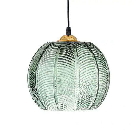 Pendant Light - Nordic Glass Green Leaf Pattern Fixture SW-36210789 - SWEET-LIGHTS