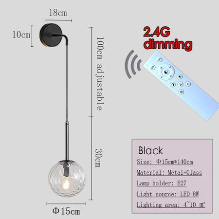 Wall Light - Nordic 2.4G Remote Control Dimming Black/Gold Lamp SW-36210345 - SWEET-LIGHTS