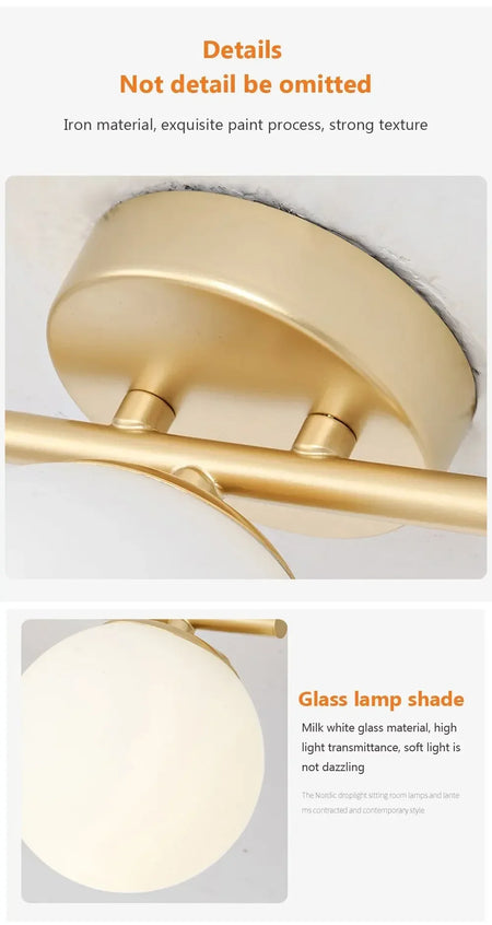 Ceiling Light - Nordic LED Iron Glass Lamp Gold Corridor Aisle SW-36210789 - SWEET-LIGHTS