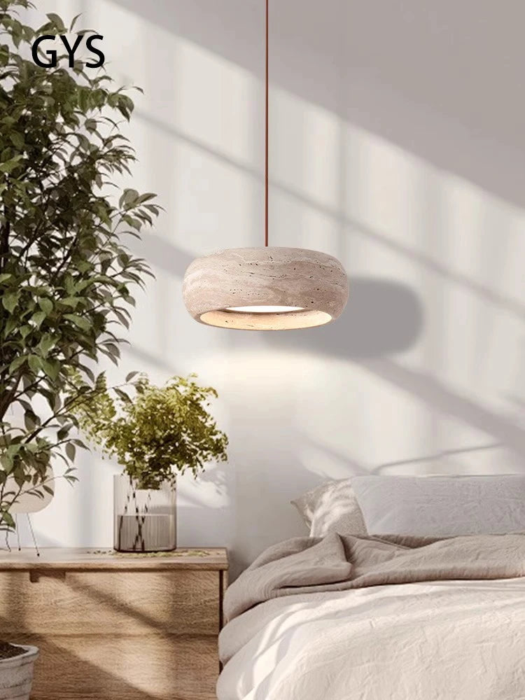 Pendant Light - Led Pendant Lamp Stone Wabi Sabi Style Cream SW-36210457 - SWEET-LIGHTS